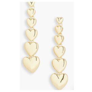 Baublebar Gold Tone Heart Drop Libear Earrings  Post Back NWT